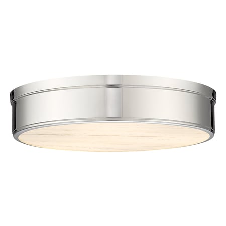 Z-Lite Anders Flush Mount, 3-Light, 22 In.W x 4 In.H, Polished Nickel/marbling 1944F22-PN-LED